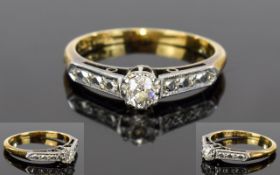 18ct Gold and Platinum Set Diamond Ring.