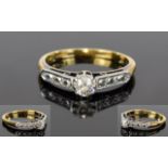 18ct Gold and Platinum Set Diamond Ring.