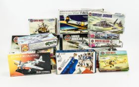 Box Of Airfix And Associated Models, Mostly Military Related,