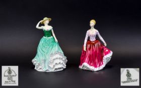Royal Doulton Hand Painted Figurines ( 2 ) In Total. Comprises 1/ Emily. HN4093, Issued 1998 - 2005.