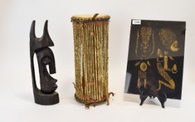 A Collection Of Vintage Traditional Nigerian Items A varied collection to include 'Yaruba' (talking