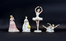 Four Lady Figures. Including a 1764 style German ballerina.