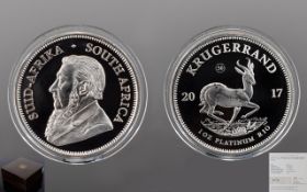 South African Mint - Ltd Edition and Numbered 2017 1 oz Platinum Krugerrand to Celebrate 50 Years