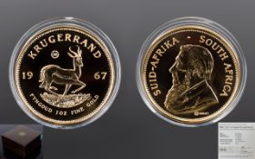 South African Mint Ltd and Numbered Edition 2017 1 oz Gold Proof Krugerrand.