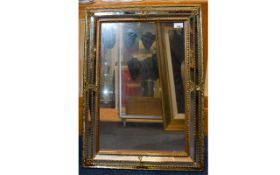 Reproduction Neo Classical Bevelled Glass Mirror ornate mirror with triple banded bevelled detail