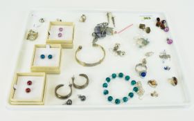 A Large And Varied Collection Of Crystal Set Costume Jewellery Approx twenty five items in total,