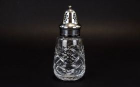 Cut Glass And Silver Plated Sugar Sifter An attractive conical shaped sugar dispenser with faceted