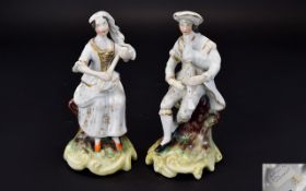 Staffordshire Pair of Musician Figures,