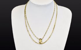 18ct Yellow Gold Fancy Chain with attached 18ct gold pendant in the form of a hand holding a pearl