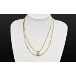18ct Yellow Gold Fancy Chain with attached 18ct gold pendant in the form of a hand holding a pearl
