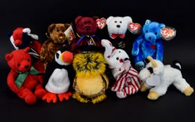 Ty Beanie Babies Interest - Quality Collection of ( 10 ) Ty Beanie Bears,