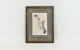 Franco Matania (born 1922) Nude Pencil 8 by 5. inches.