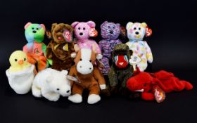 Ty Beanie Babie Interest - Quality Collection of ( 10 ) Ty Beanie Bears,