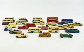 Collection Of Dinky Diecast Models, 25+ All Playworn, To Include Observation Coach, Austin taxi,
