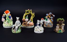 Staffordshire Mid 19thC Handpainted Scarce and Early Hand Painted Small Multi Coloured Figure