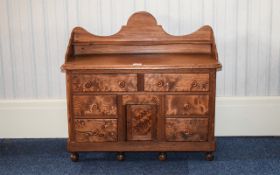 Traditionally Built Elm Wood Miniature Dresser, Cottage style,