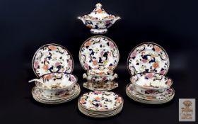 Masons - Ironstone Printed and Hand Painted ( 24 ) Piece Part Dinner Service ' Mandalay ' Pattern.
