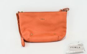 Furla Orange Leather Cross Body Handbag with Original Dust Bag.