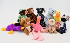 Ty Beanie Babies Interest - Quality Collection of ( 10 ) Ty Beanie Babies. Comprises 1/ Silver 7.2.