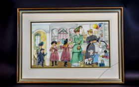 Illustration Interest Original Watercolour By Patience Arnold 1901-1992 'The Toyshop' Patience