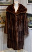 Vintage Squirrel Coat Ladies fur coat with wide shawl collar,