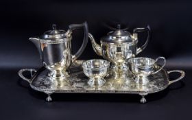 Viners of Sheffield Good Quality Alpha Plated ( Silver ) 5 Piece Tea and Coffee Service.