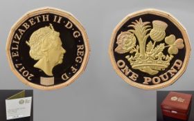 Royal Mint - Ltd Edition and Numbered Nations of The Crown One Pound 22ct Gold Proof Coin,