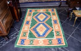 Cotton Backed Aztec Design Multi Coloured Rug 6 by 4 meters