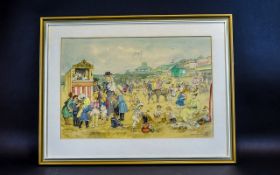 Illustration Interest Original Watercolour By Patience Arnold 1901-1992 'A Day At The Beach'