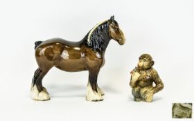 Beswick Shire Horse Figure ' Shire Mare ' Model No 818, Designer A. Gredington.