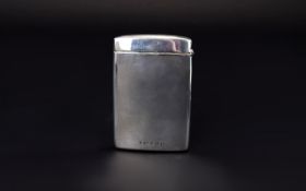 Edwardian Rectangular Shaped Silver Hinged Card Case of Plain Form. Hallmark Birmingham 1904.