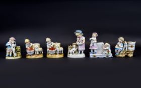 Conta And Boehme A Fine Collection Of 19th Century Hand Painted Figurines/Spill Holders Six in