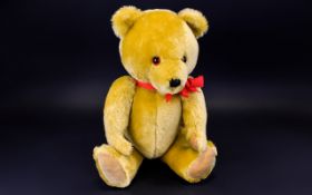 A Jointed Teddy Bear Plush golden mohair bear by Deans.