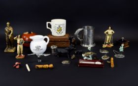 Small Assortment of Collectables including silver plated spirit labels, one silver label,