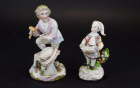 Two Various Helena Wolfsohn Studio AR Period Figures, one showing a young boy carrying a basket,