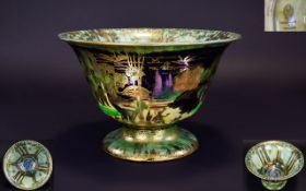Wedgwood Fairyland Lustre Superb Footed Bowl Signed By Daisy Makeig Jones Circa 1920's In the