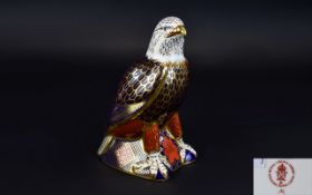 Royal Crown Derby Paperweight 'Bald Eagle' Large size with gold stopper to underside.