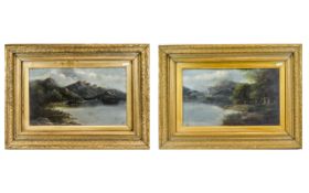 A Pair of Late 19th Century Oil On Canvas Highland Loch Scenes Each Signed to bottom 'J P' each