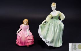 Two Royal Doulton Figures comprising 1. 'Fair Lady' HN2193 Figure 2 Rose' HN 1368.