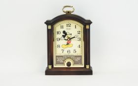 Seiko Quartz Japan Walt Disney Mickey Mouse 6 Turns Desk Musical Alarm Clock. Seiko QFD209W.