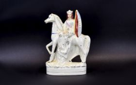 Staffordshire 19th Century Flat back Figure, One of The War and Peace Pair of Figures,