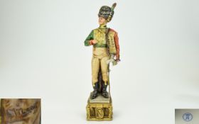 Capodimonte - Fine Quality Porcelain Hand Painted Soldier Figure by Bruno Merli.