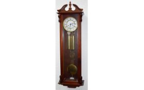 Vienna Wall Clock, White Enamelled Dial, Roman Numerals, Glazed Front And Sides,