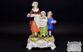Dresden - Fine Quality Yardleys Old English Lavender Hand Painted Porcelain Advertising Figure Group