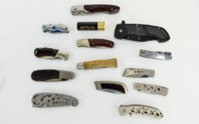 A Good Collection of Vintage Steel Bladed Folding or Pocket Knifes ( 13 ) In Total.