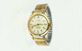 Tugaris Swiss Vintage Gents Gold Plated Automatic Wrist Watch Features 17 jewels, waterproof