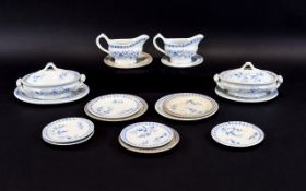 A Late 19th/Early 20th Century Childs Tea Set Seventeen piece tea set in delft blue on white ground,