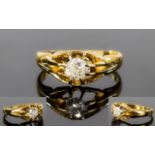 18ct Gold Top Quality Single Stone Diamond Ring In a Gypsy Setting.