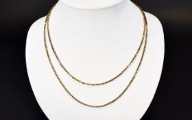 A Long 9ct Gold Box Chain. Fully Hallmarked for 9ct - 375 Gold. Chain Length 30 Inches.