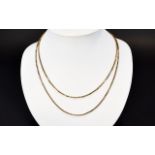 A Long 9ct Gold Box Chain. Fully Hallmarked for 9ct - 375 Gold. Chain Length 30 Inches.